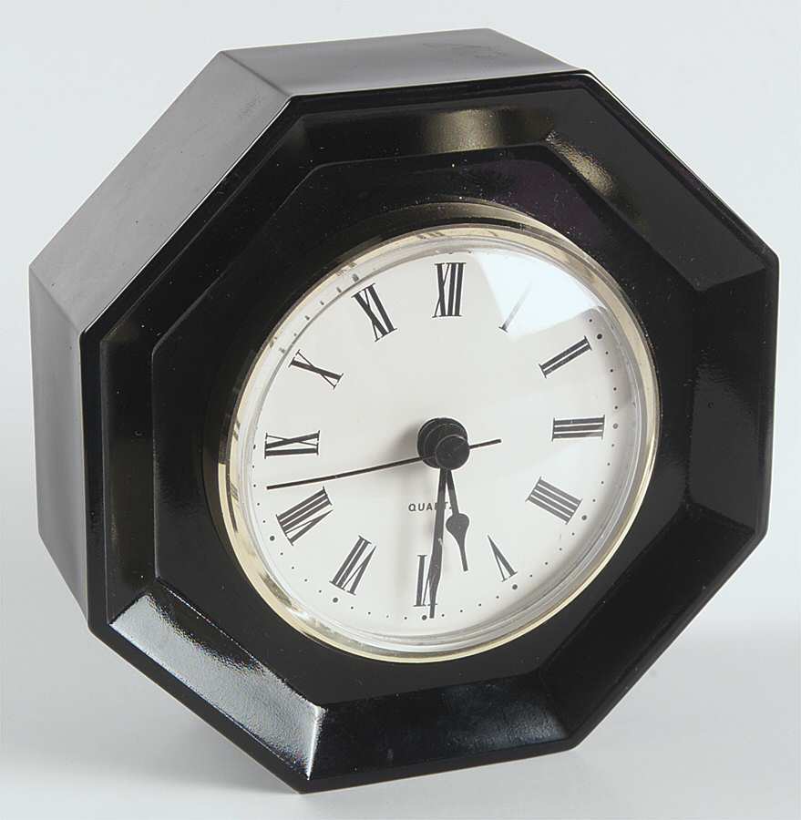 Octime Black Quartz Clock by Arcoroc-1