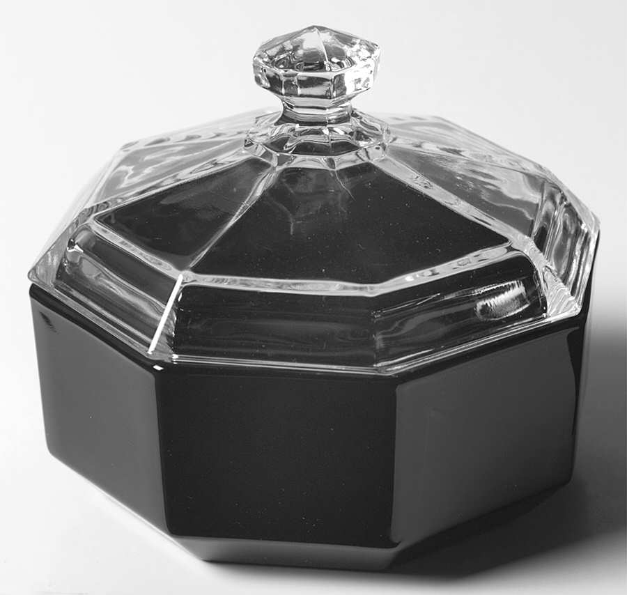 Octime Black Sugar Bowl & Lid by Arcoroc-1