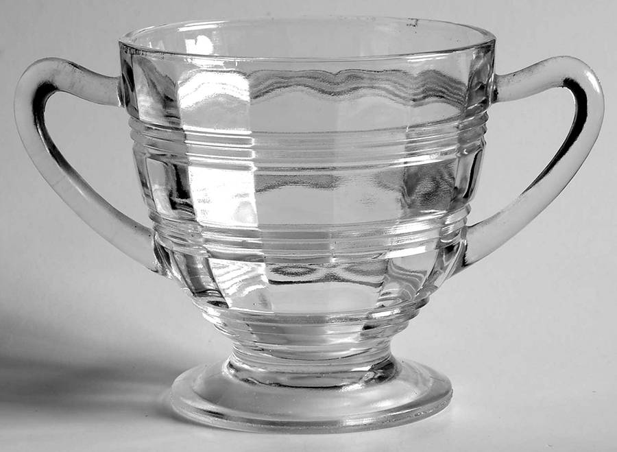 Banded Rings Clear Footed Open Sugar by Anchor Hocking-1