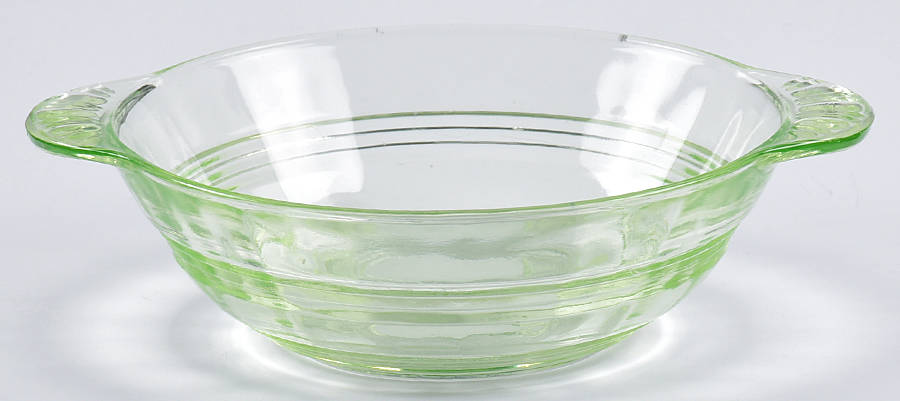 Banded Rings Green Small Fruit Dessert Bowl by Anchor Hocking-1