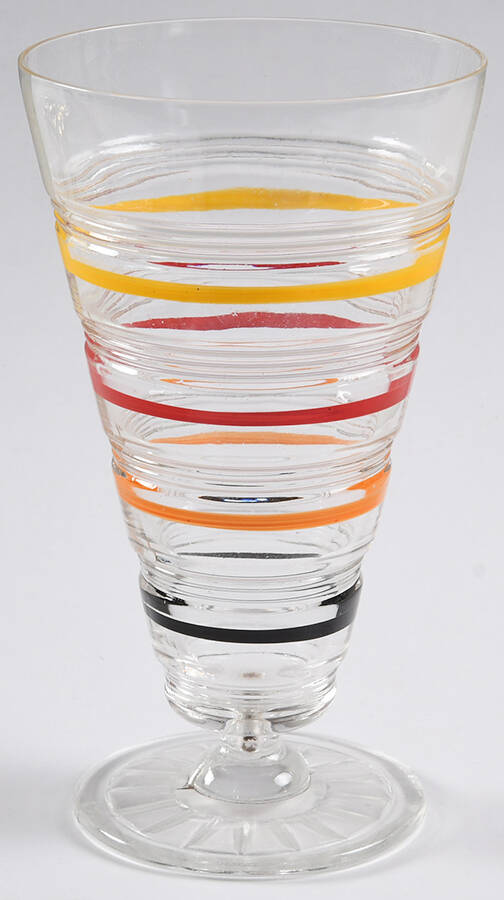 Banded Rings Clear and Multi Colored Bands Iced Tea by Anchor Hocking-1