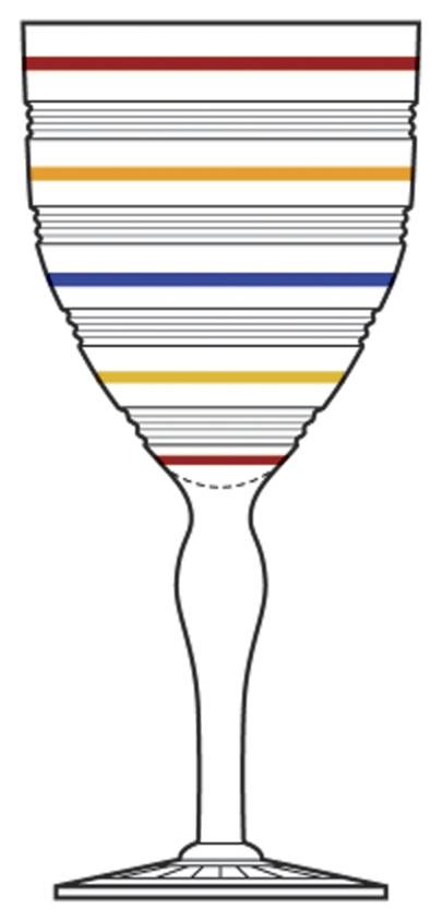 Banded Rings Clear and Multi Colored Bands Water Goblet by Anchor Hocking-1
