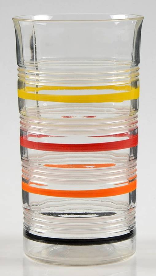 Banded Rings Clear and Multi Colored Bands 10 Oz Flat Tumbler by Anchor Hocking-1