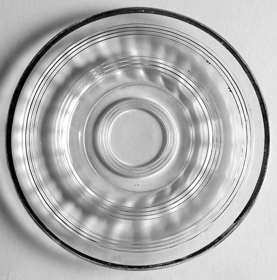 Banded Rings Platinum Bread & Butter Plate by Anchor Hocking-1