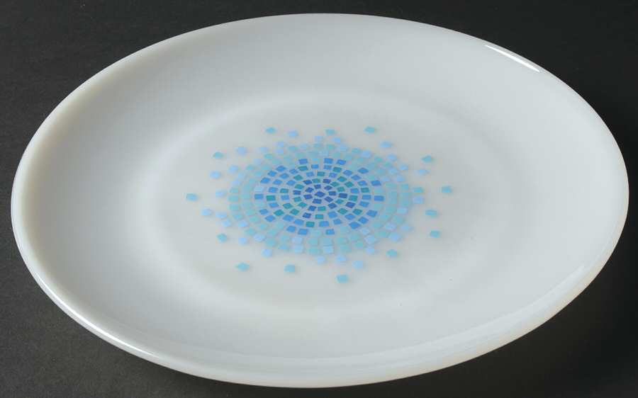Blue Mosaic Dinner Plate by Anchor Hocking-1