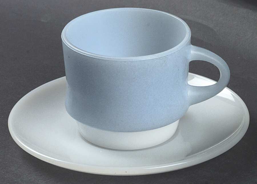 Blue Mosaic Cup & Saucer Set by Anchor Hocking-1