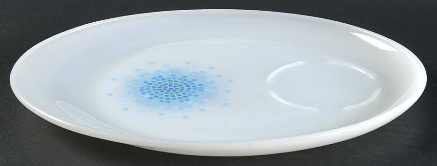 Blue Mosaic Snack Plate No Cup by Anchor Hocking-1