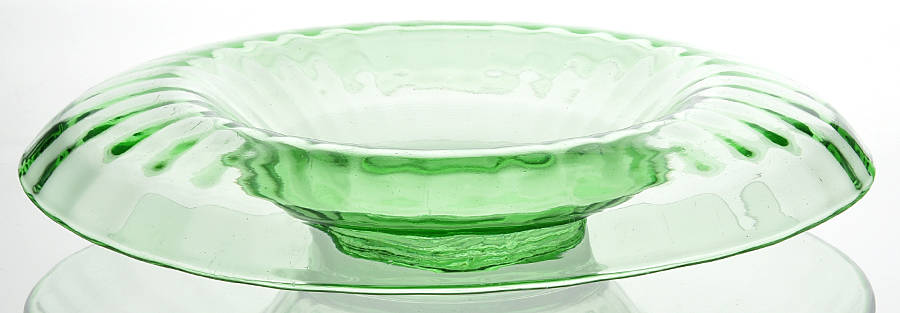 Block Optic Green Rolled Edge Bowl by Anchor Hocking-1