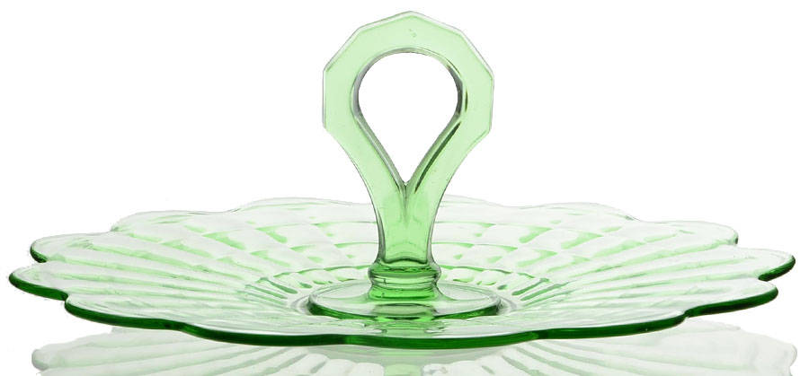 Block Optic Green Center Handle Tray by Anchor Hocking-1