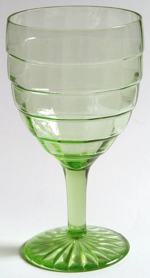 Block Optic Green Water Goblet by Anchor Hocking-1