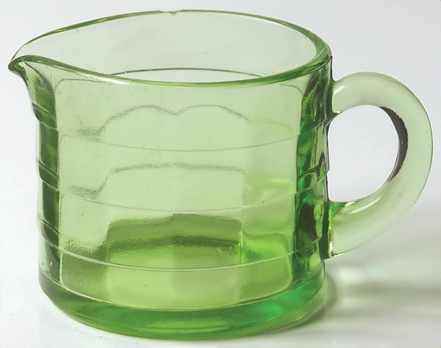 Block Optic Green Creamer by Anchor Hocking-1