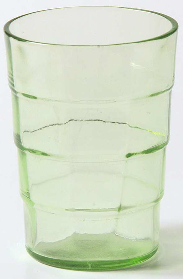 Block Optic Green Whiskey by Anchor Hocking-1