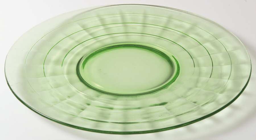 Block Optic Green 10" Sandwich Plate by Anchor Hocking-1
