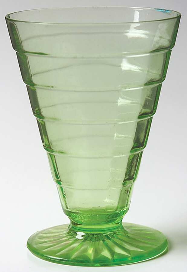Block Optic Green 9 Oz Footed Tumbler by Anchor Hocking-1
