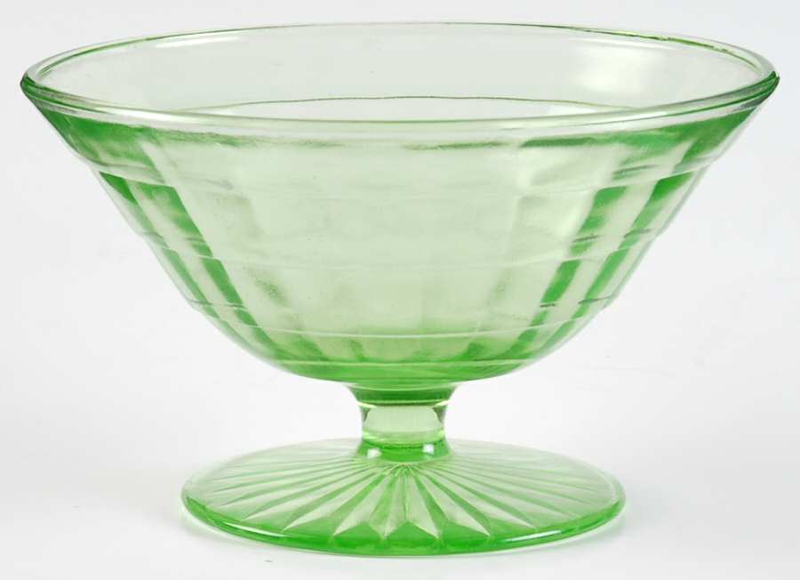 Block Optic Green Mayonnaise Comport by Anchor Hocking-1