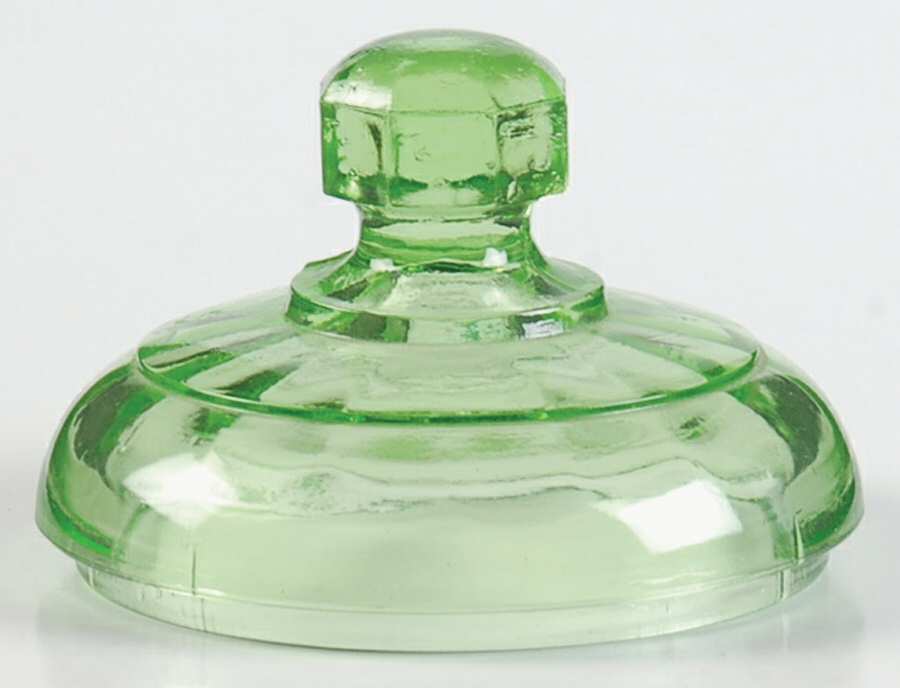 Block Optic Green Lid for Footed Candy Dish by Anchor Hocking-1