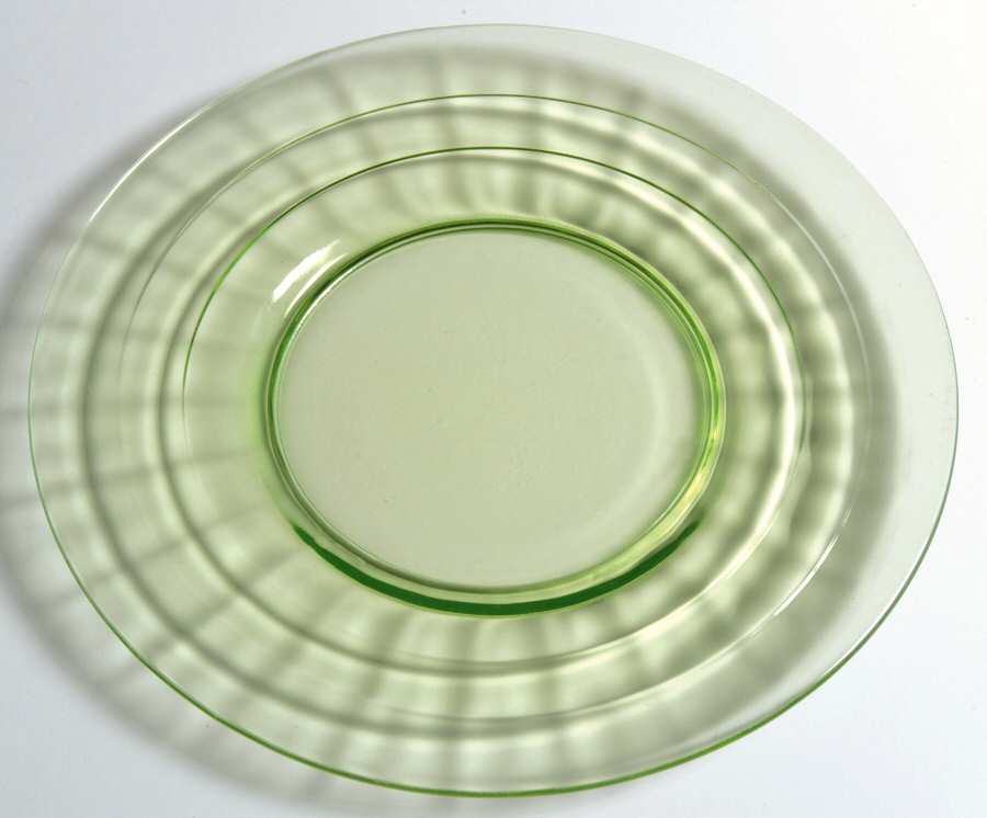 Block Optic Green 8" Salad Plate by Anchor Hocking-1