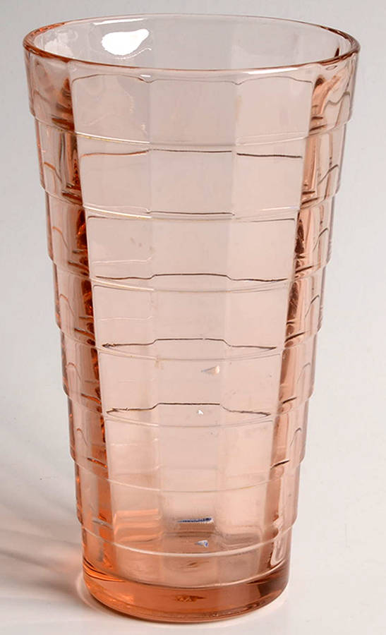 Block Optic Pink 10 Oz Footed Tumbler by Anchor Hocking-1