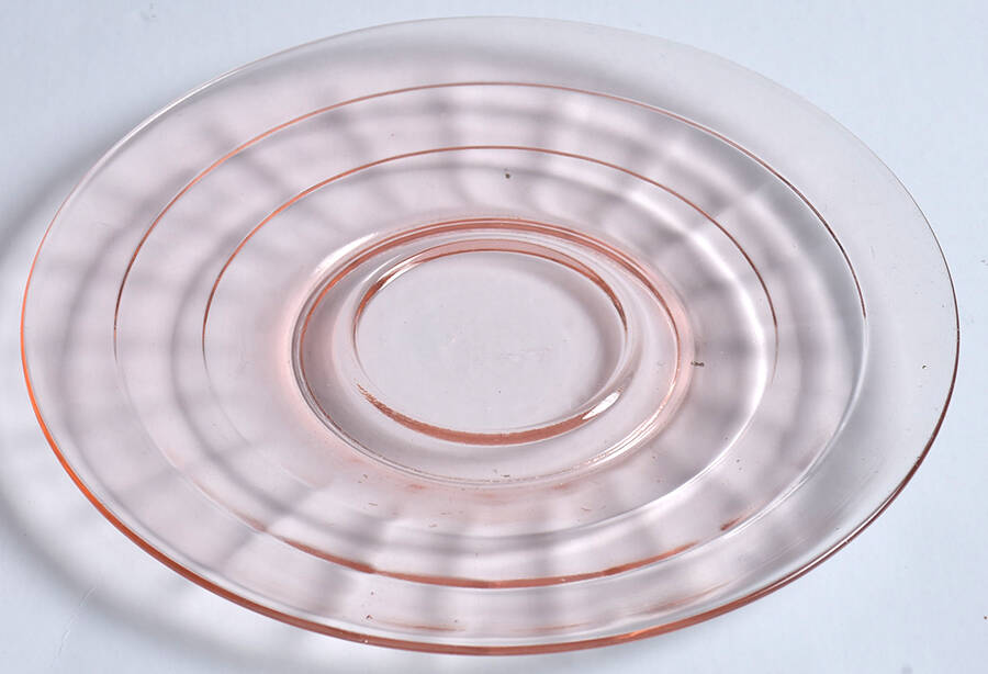Block Optic Pink Saucer Only by Anchor Hocking-1