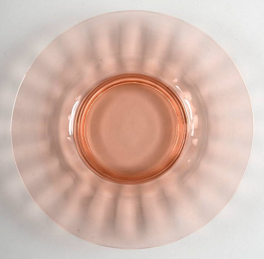 Block Optic Pink Footed Cake Plate by Anchor Hocking-1