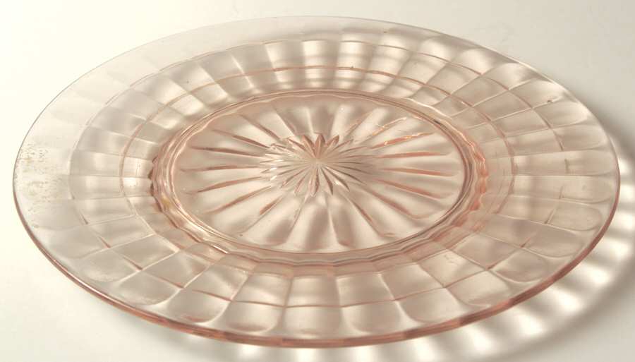 Block Optic Pink 8" Salad Plate by Anchor Hocking-1