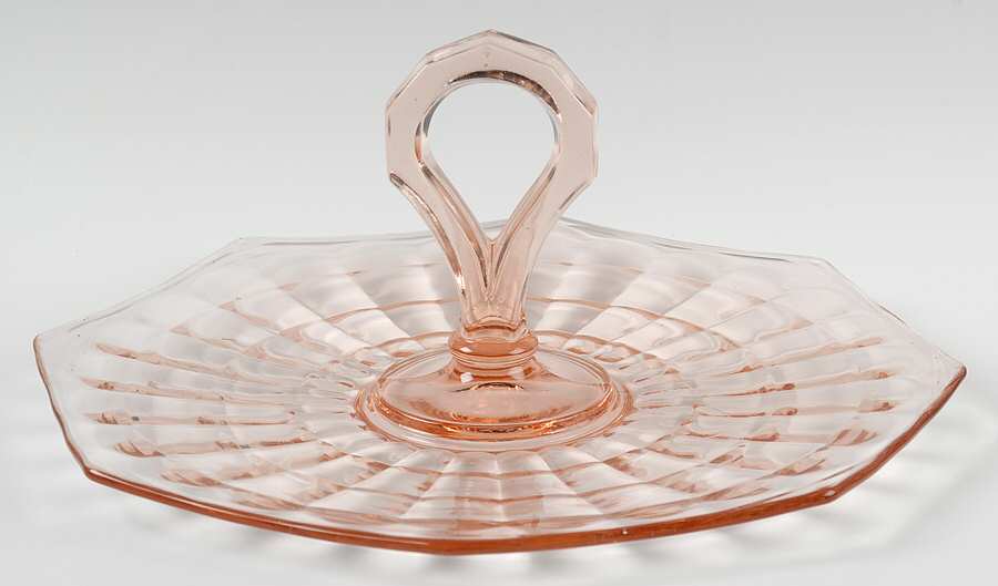 Block Optic Pink Center Handle Tray by Anchor Hocking-1