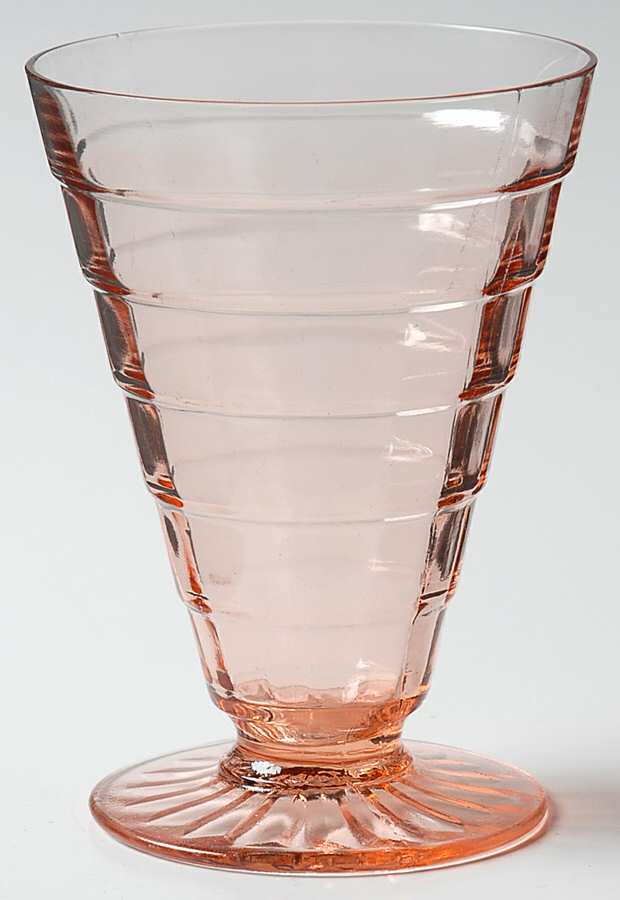Block Optic Pink 6 Oz Footed Tumbler by Anchor Hocking-1