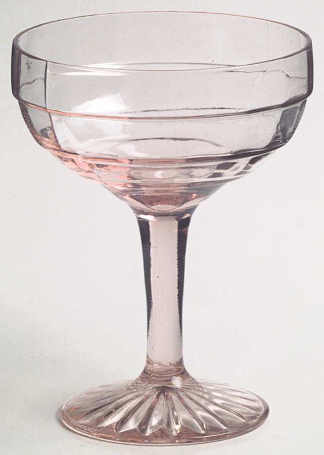 Block Optic Pink Sundae Glass by Anchor Hocking-1