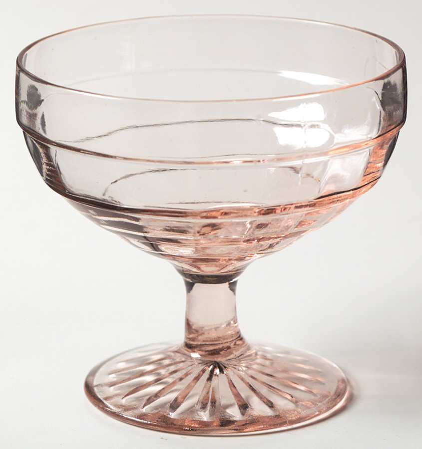 Block Optic Pink Champagne/Tall Sherbet by Anchor Hocking-1