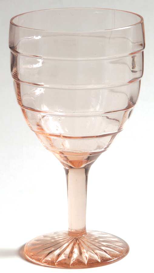 Block Optic Pink Water Goblet by Anchor Hocking-1