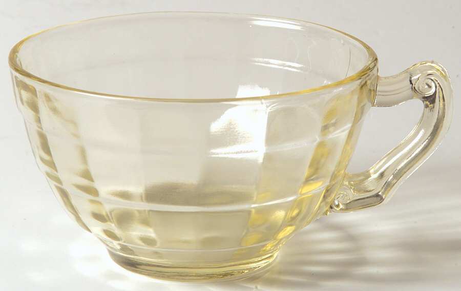Block Optic Yellow Cup No Saucer by Anchor Hocking-1