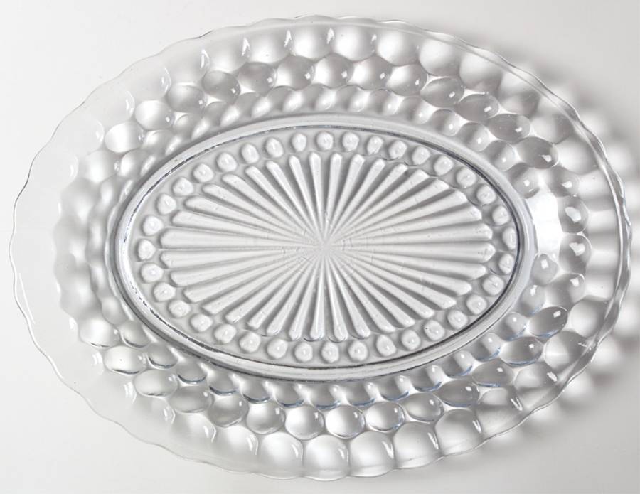 Bubble Blue 12" Oval Platter by Anchor Hocking-1