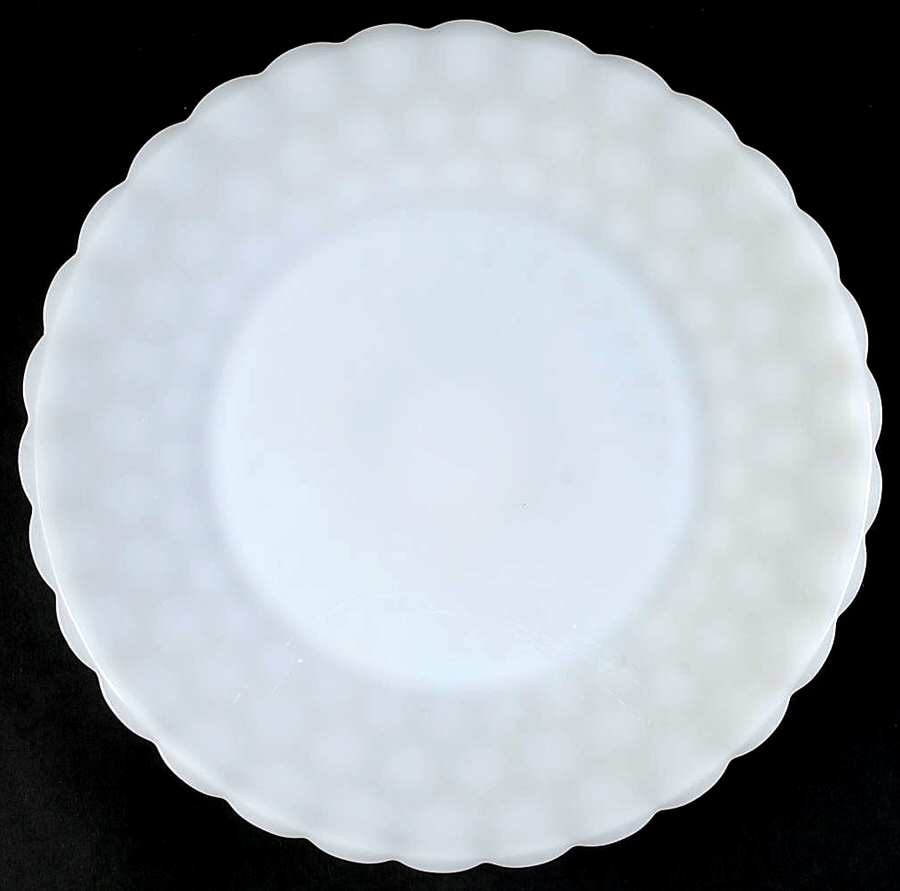 Bubble Milk Glass Dinner Plate by Anchor Hocking-1