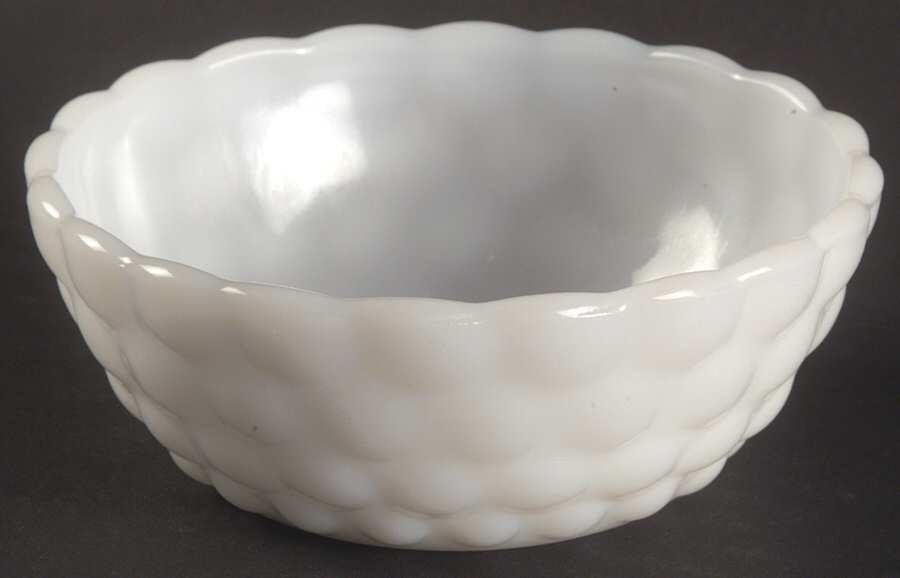 Bubble Milk Glass 4" Small Fruit/Dessert Bowl by Anchor Hocking-1