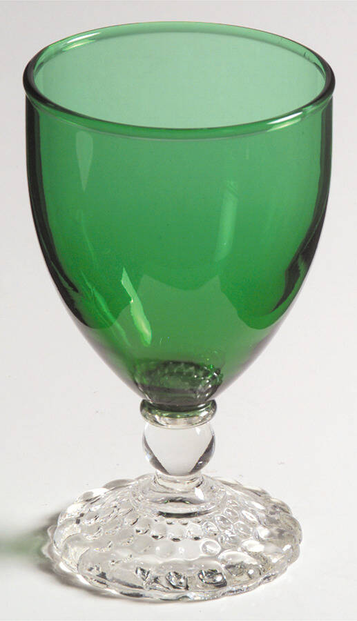 Bubble Foot Green Juice/Wine Glass by Anchor Hocking-1