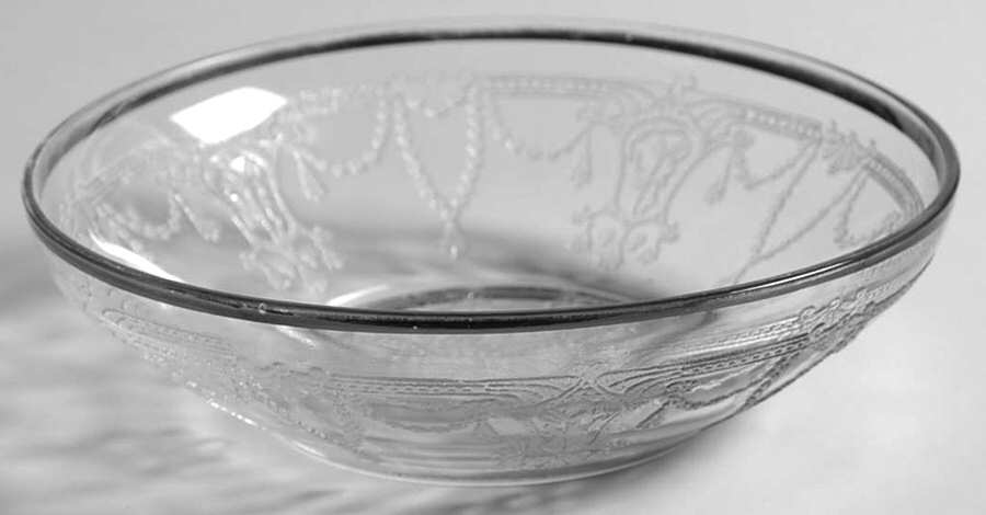 Cameo Clear (Platinum Trim) Small Fruit Dessert Bowl by Anchor Hocking-1