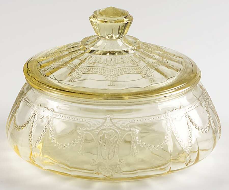 Cameo Yellow Candy Dish & Lid by Anchor Hocking-1