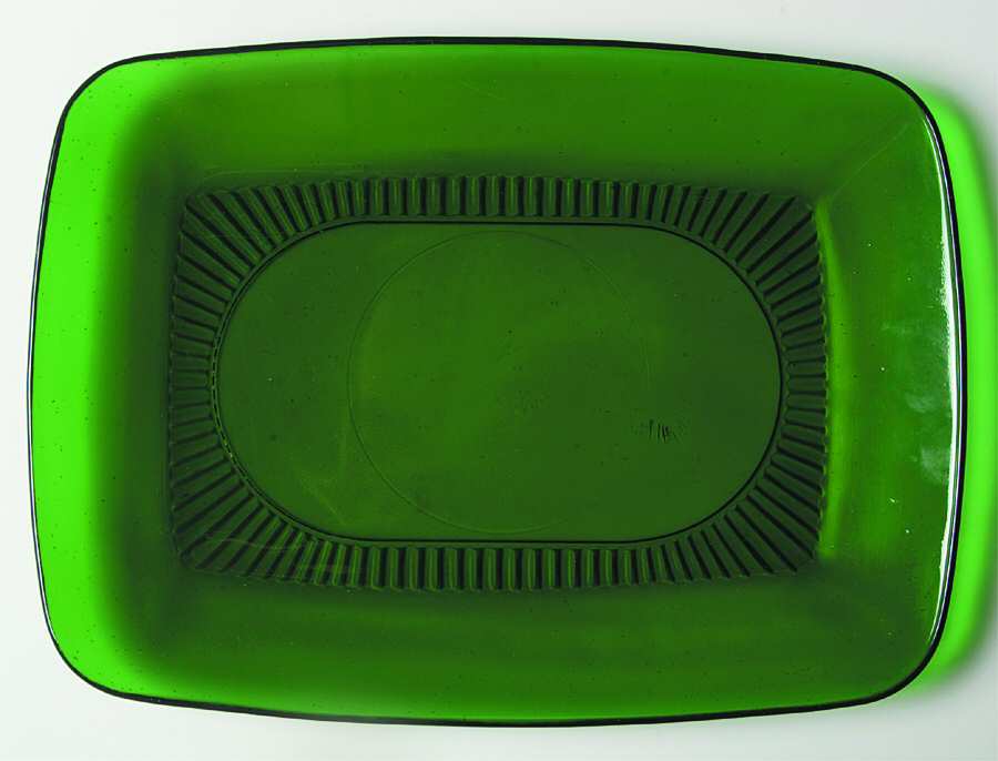 Charm Forest Green 11" Oval Platter by Anchor Hocking-1