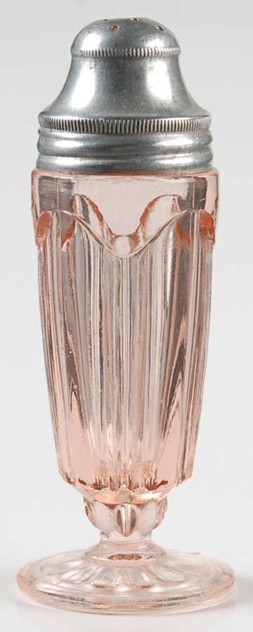 Colonial Pink Footed Shaker & Metal Lid by Anchor Hocking-1