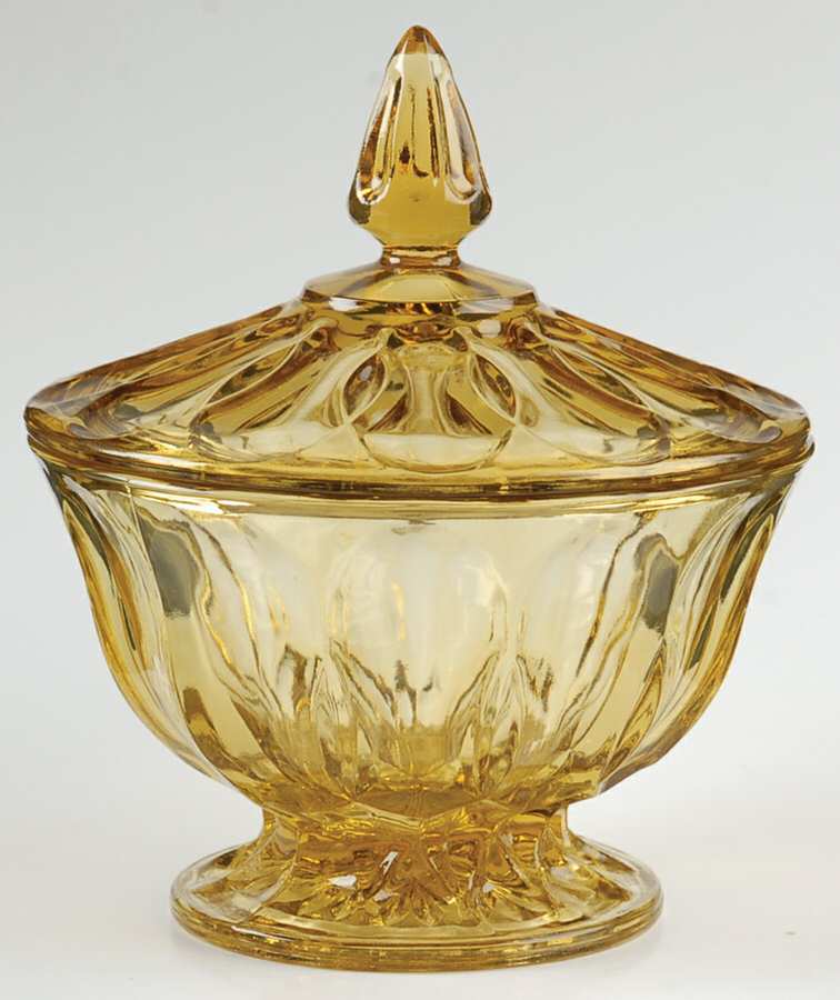 Fairfield Amber Candy Dish & Lid by Anchor Hocking-1