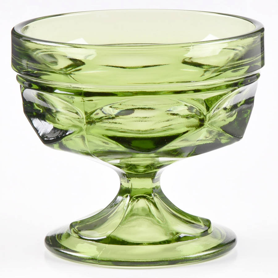 Fairfield Avocado Green Champagne/Tall Sherbet by Anchor Hocking-1