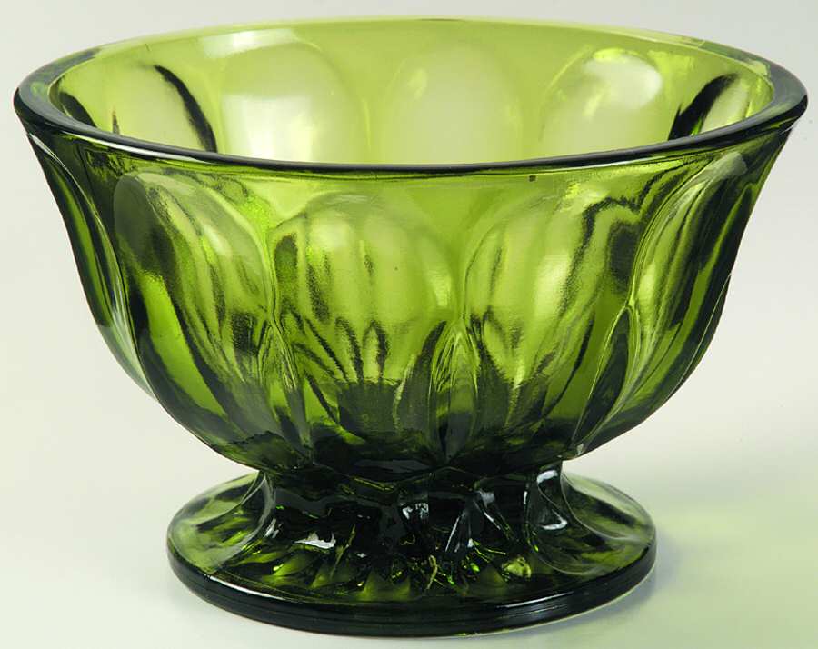 Fairfield Avocado Green Candy Dish No Lid by Anchor Hocking-1
