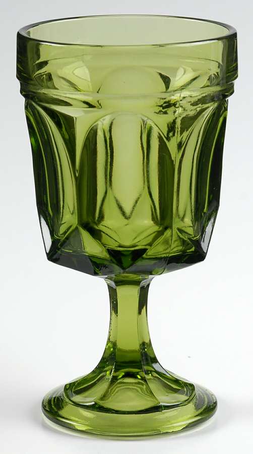 Fairfield Avocado Green Water Goblet by Anchor Hocking-1