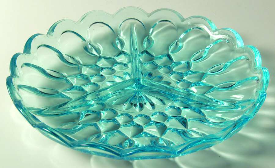 Fairfield Light Blue 8" Round 3 Part Relish by Anchor Hocking-1
