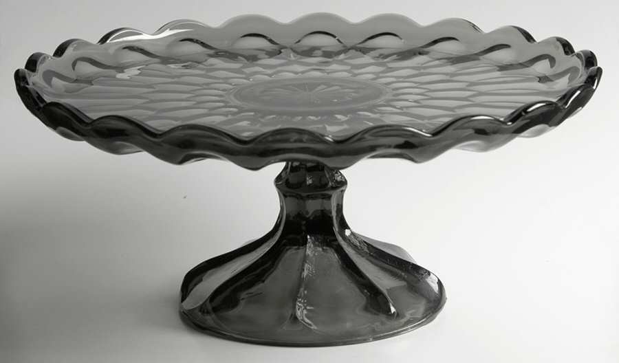 Fairfield Smoke Round Cake Stand by Anchor Hocking-1