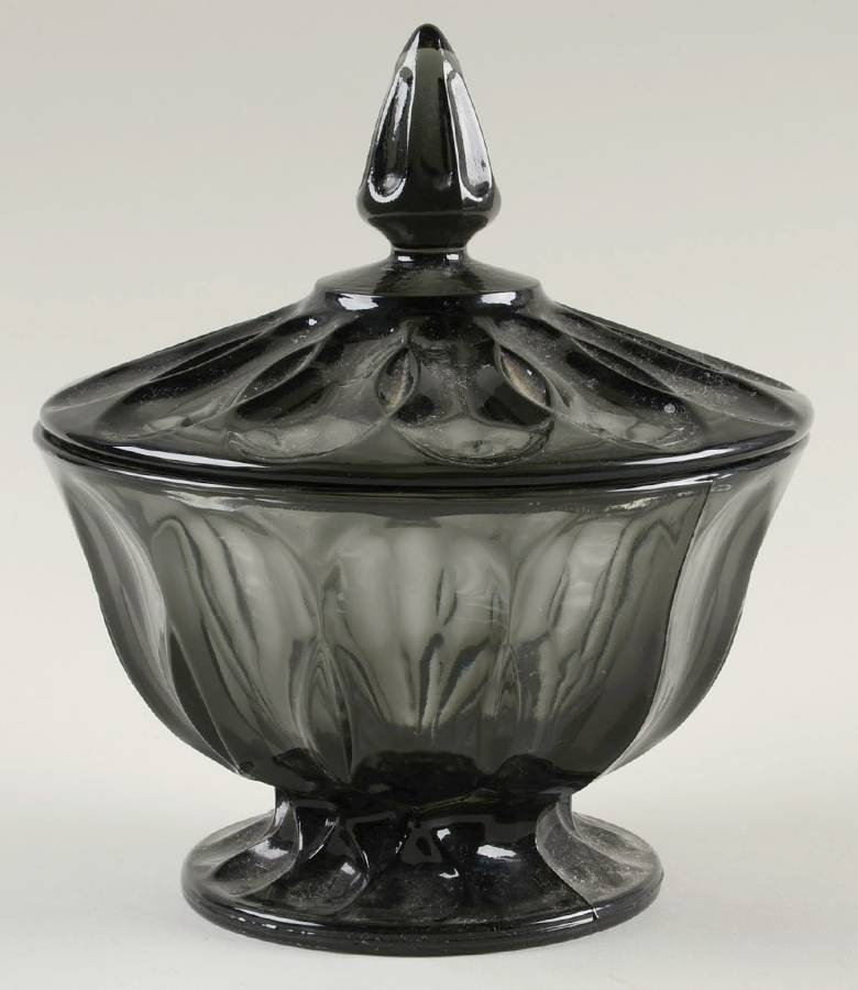 Fairfield Smoke Candy Dish & Lid by Anchor Hocking-1