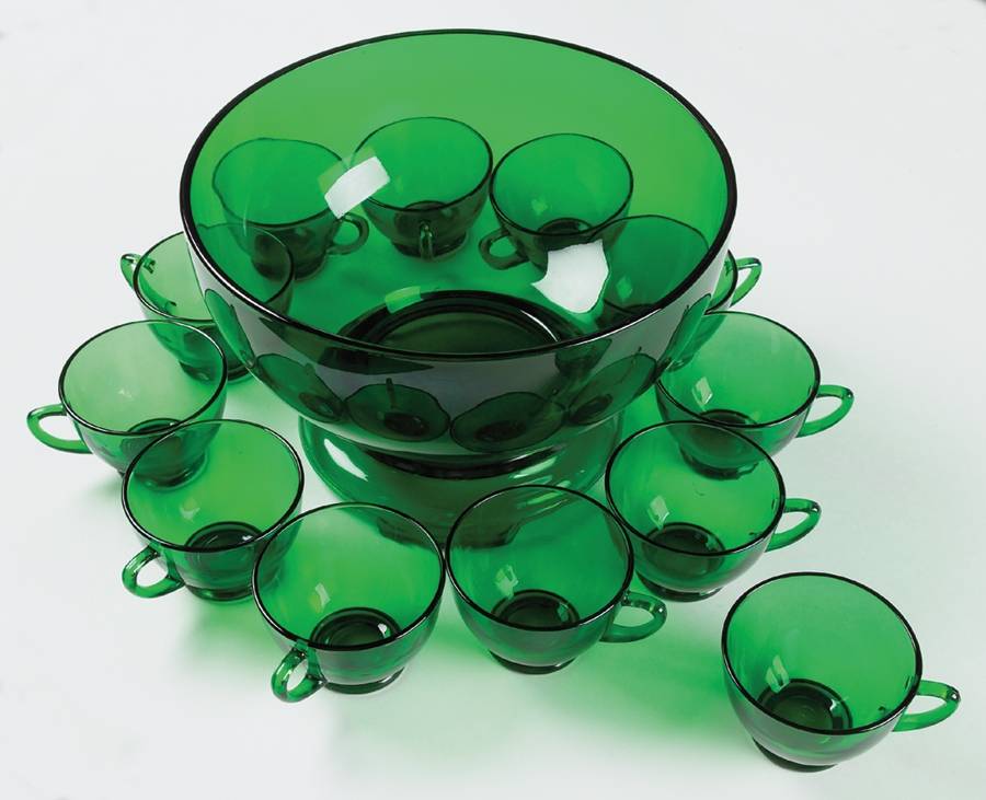 Forest Green (14 Piece) Punch Set (PUN, PUNST, 12 PSCU) by Anchor Hocking-1