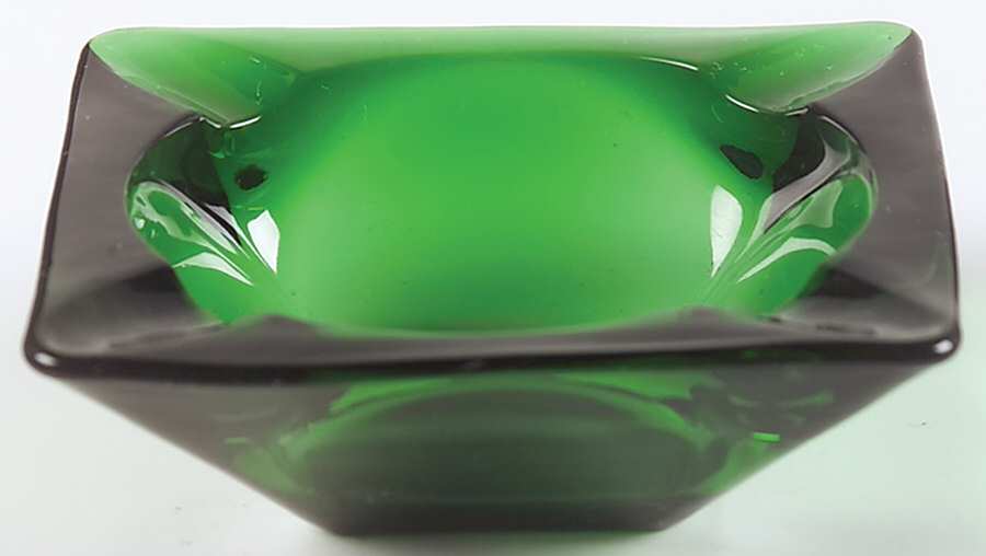Forest Green Small Square Ashtray by Anchor Hocking-1