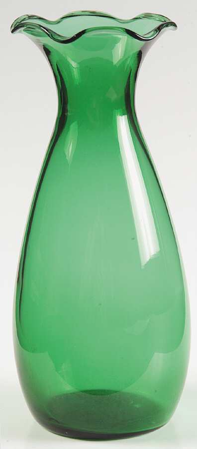 Forest Green 6" Crimped Vase by Anchor Hocking-1