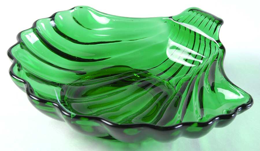 Forest Green 7" Shell Shape Dessert Bowl by Anchor Hocking-1